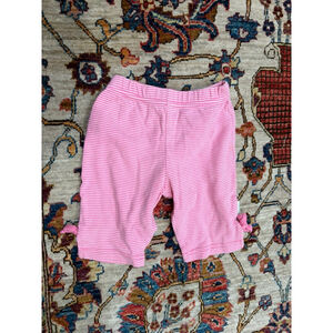McBaby Pink White Striped Baby Leggings 0-3 M Bow Detail Cotton Spring Easter